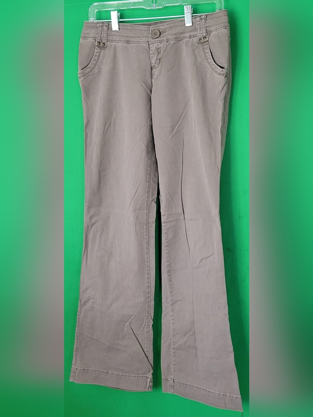 Mossimo Supply Co. Straight-Leg Chinos Gray Low Rise Straight Size 5 Junior Y2k